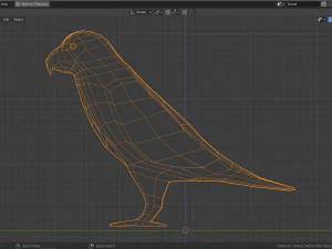 cartoon gray parrot 3D Model