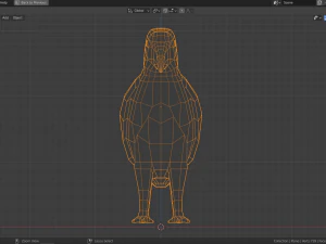 cartoon gray parrot 3D Model