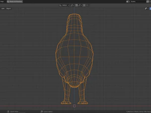 cartoon gray parrot 3D Model