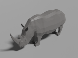 cartoon rhinoceros Modello 3D