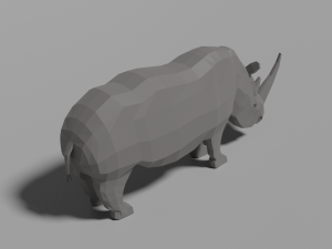 cartoon rhinoceros 3D-Modell