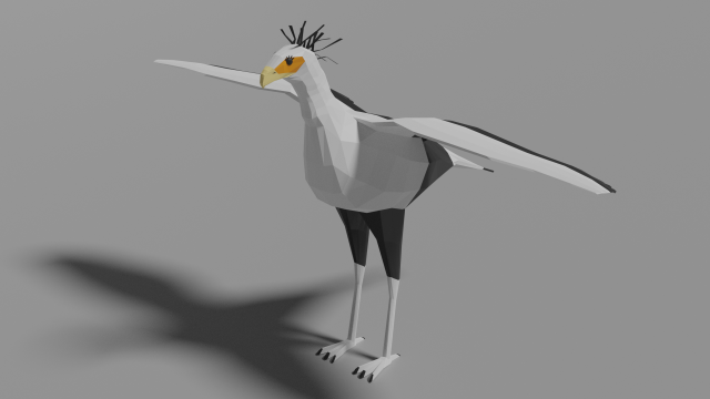 cartoon secretary bird Modèle 3D .c4d .max .obj .3ds .fbx .stl .blend 