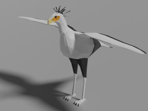 cartoon secretary bird 3D Модель