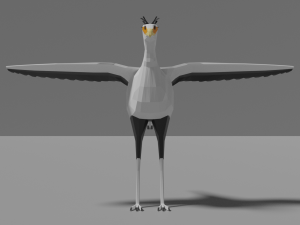 cartoon secretary bird Modèle 3D