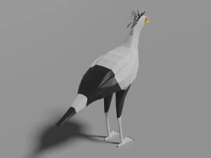 cartoon secretary bird 3D Model