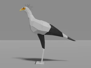 cartoon secretary bird 3D Model