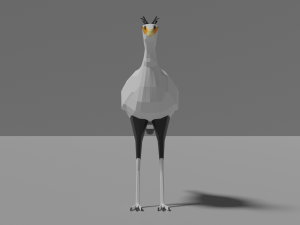 cartoon secretary bird 3D मॉडल