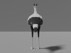 cartoon secretary bird 3D मॉडल
