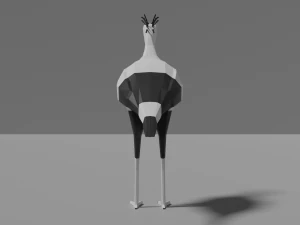 cartoon secretary bird 3D Model