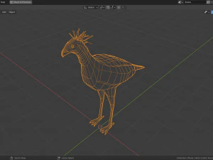 cartoon secretary bird 3D Model