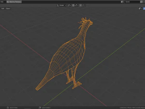 cartoon secretary bird 3D Model