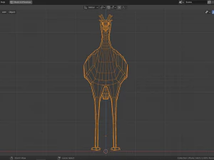 cartoon secretary bird 3D Model