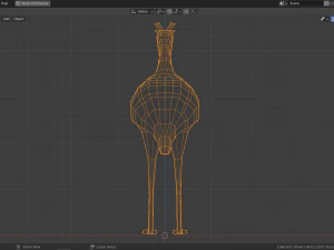cartoon secretary bird 3D Model