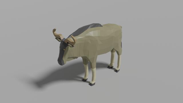 cartoon wildebeest Modelo 3D .c4d .max .obj .3ds .fbx .stl .blend 