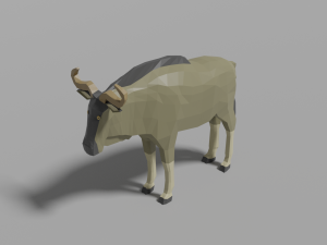 cartoon wildebeest 3D Model