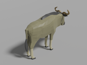 cartoon wildebeest Modelo 3D