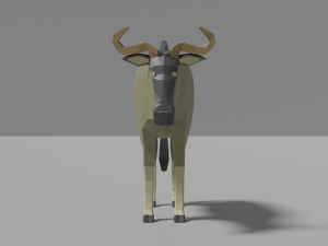 cartoon wildebeest Modelo 3D