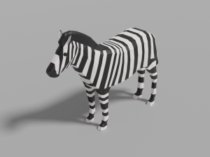 cartoon zebra 3D Model