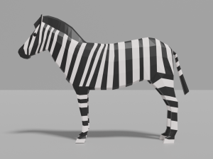 cartoon zebra 3D Model