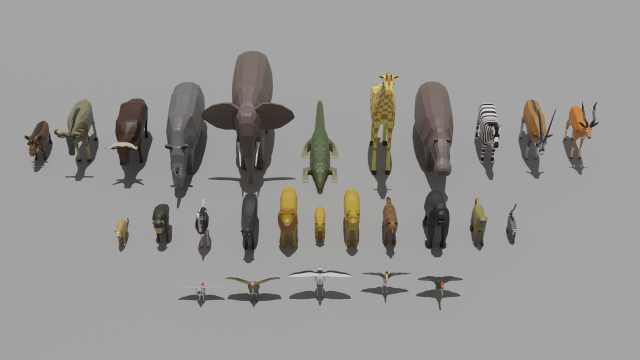 african animals pack 3D 모델 .c4d .max .obj .3ds .fbx .stl .blend 