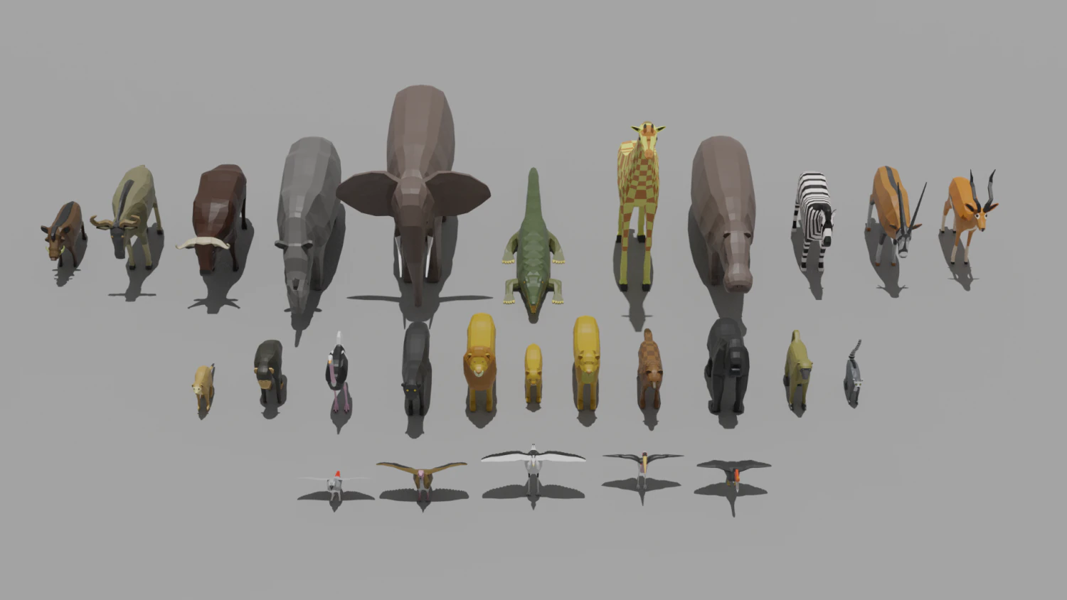 african animals pack 3D Model .c4d .max .obj .3ds .fbx .stl .blend 