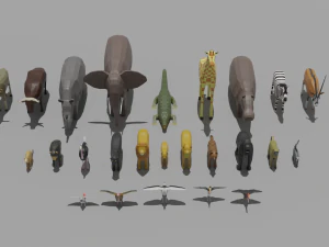 Afrika hayvanları paketi 3D Model