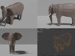 african animals pack 3D 모델