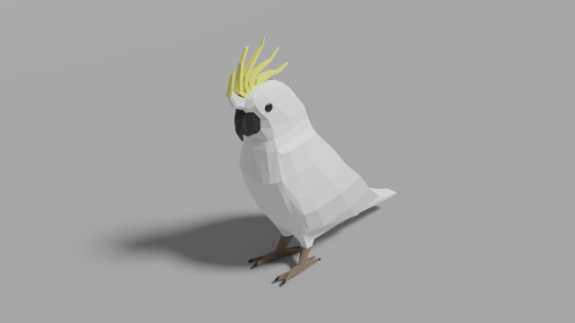 cartoon cockatoo 3D Модель .c4d .max .obj .3ds .fbx .stl .blend 