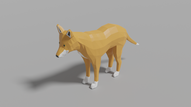 cartoon dingo 3D Модель .c4d .max .obj .3ds .fbx .stl .blend