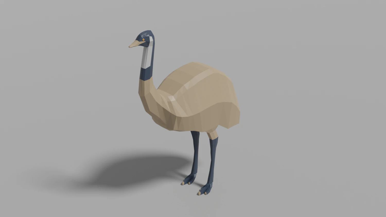 cartoon emu 3D Model .c4d .max .obj .3ds .fbx .stl .blend 
