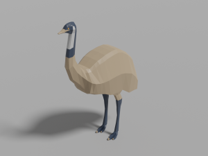 cartoon emu 3D Model