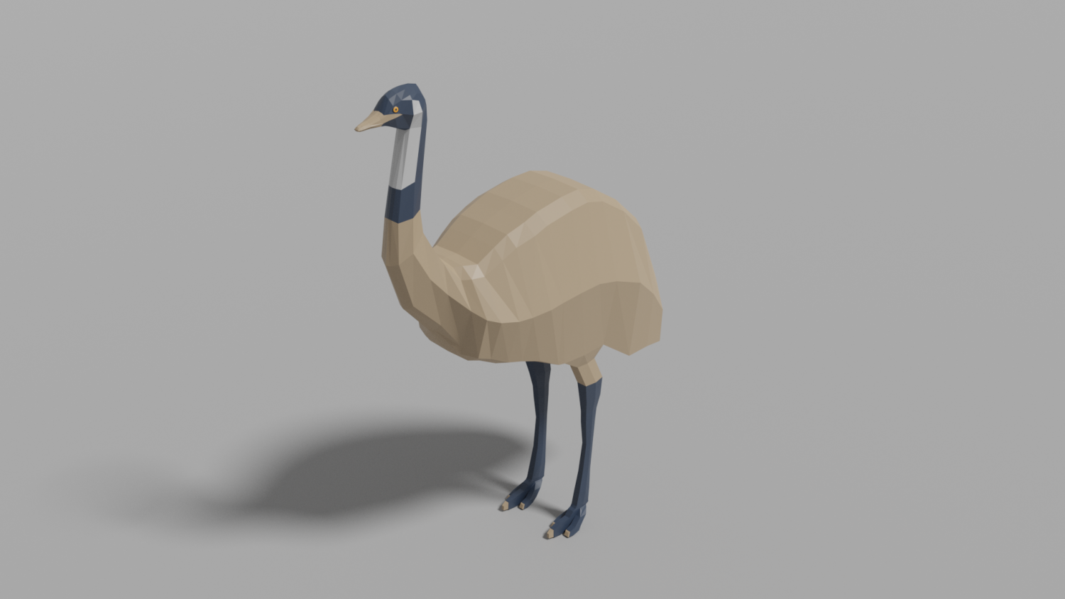 cartoon emu 3D Model in Bird 3DExport
