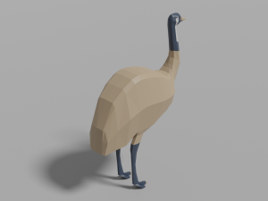 cartoon emu 3D 모델