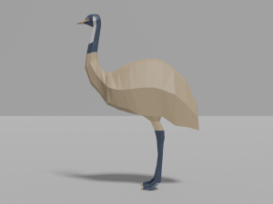 cartoon emu 3D 모델