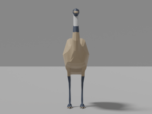 cartoon emu 3D 모델