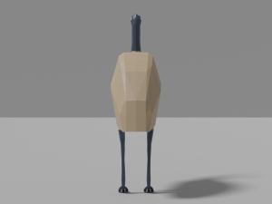cartoon emu 3D 모델