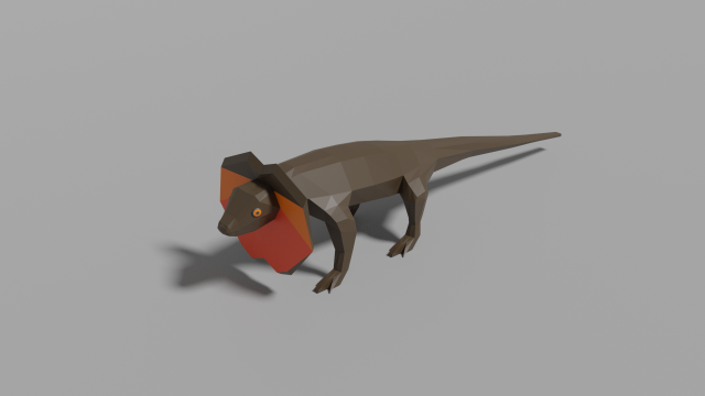 cartoon frill-necked lizard 3D Model .c4d .max .obj .3ds .fbx .stl .blend 