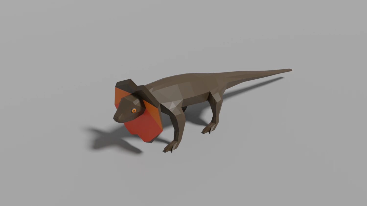 cartoon frill-necked lizard 3D Model .c4d .max .obj .3ds .fbx .stl .blend 