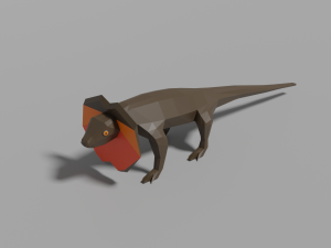 cartoon frill-necked lizard 3D Model