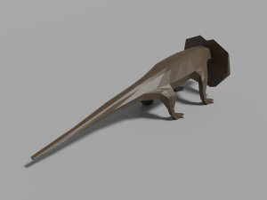 cartoon frill-necked lizard 3D Model