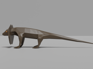 cartoon frill-necked lizard 3D Model