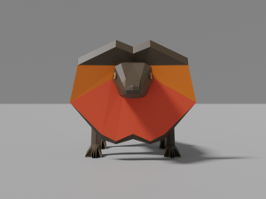 cartoon frill-necked lizard 3D Model
