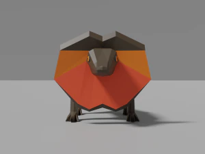 cartoon frill-necked lizard 3D Model
