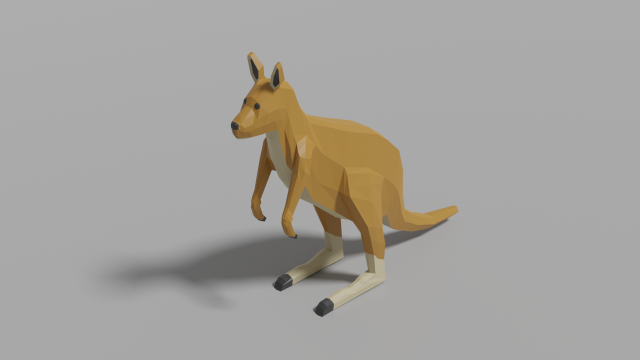 cartoon kangaroo 3D 模型 .c4d .max .obj .3ds .fbx .stl .blend