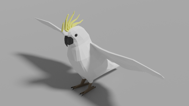 cartoon cockatoo 3D 模型 .c4d .max .obj .3ds .fbx .stl .blend 