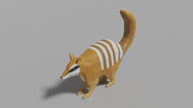 cartoon numbat Modello 3D .c4d .max .obj .3ds .fbx .stl .blend 