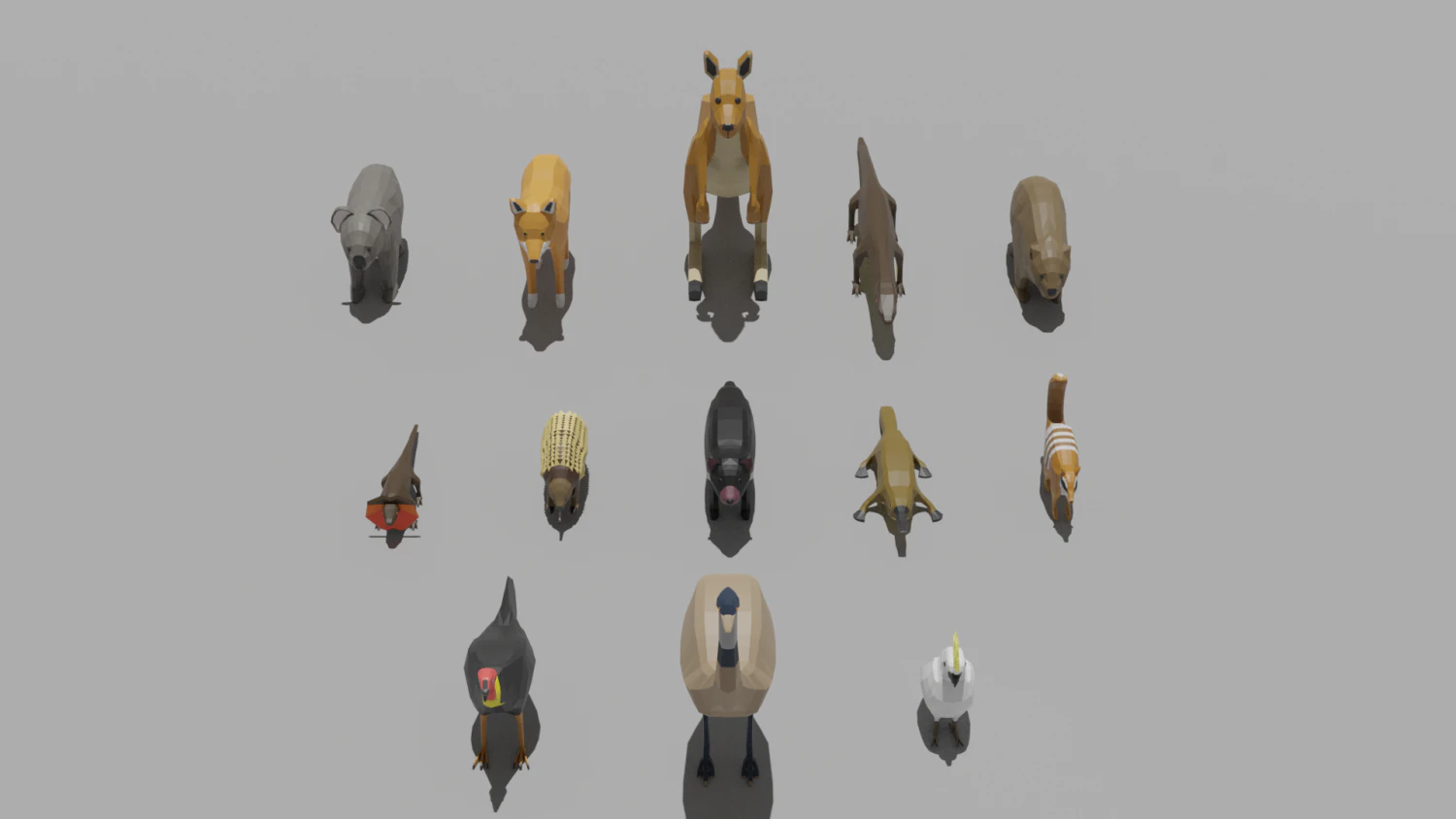 australian animals pack 3D Model .c4d .max .obj .3ds .fbx .stl .blend