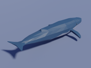 cartoon blue whale Modelo 3D