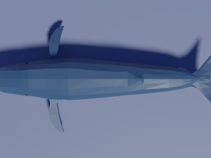 cartoon blue whale Modelo 3D