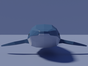 cartoon blue whale Modelo 3D